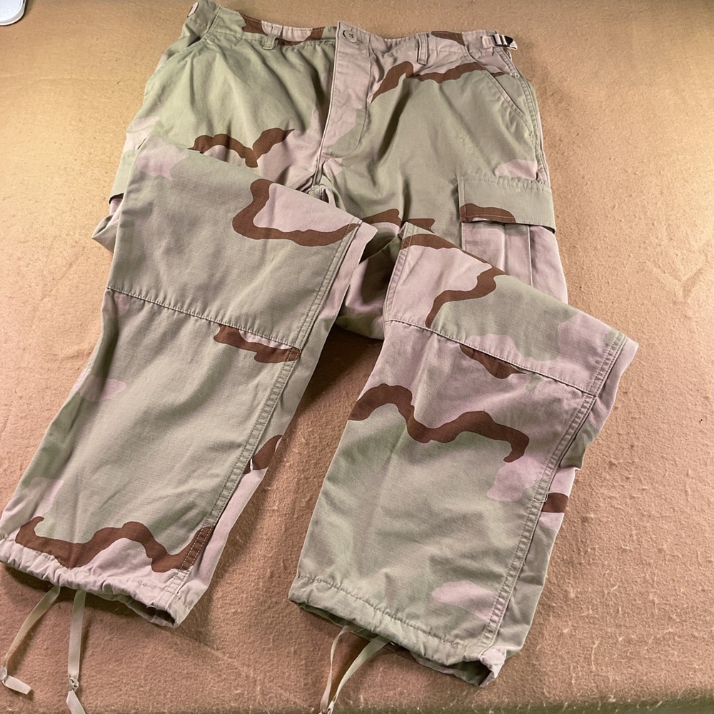 US Military 3 Color Desert Camo BDU Cargo Pants Medium Regular 31-35 Waist